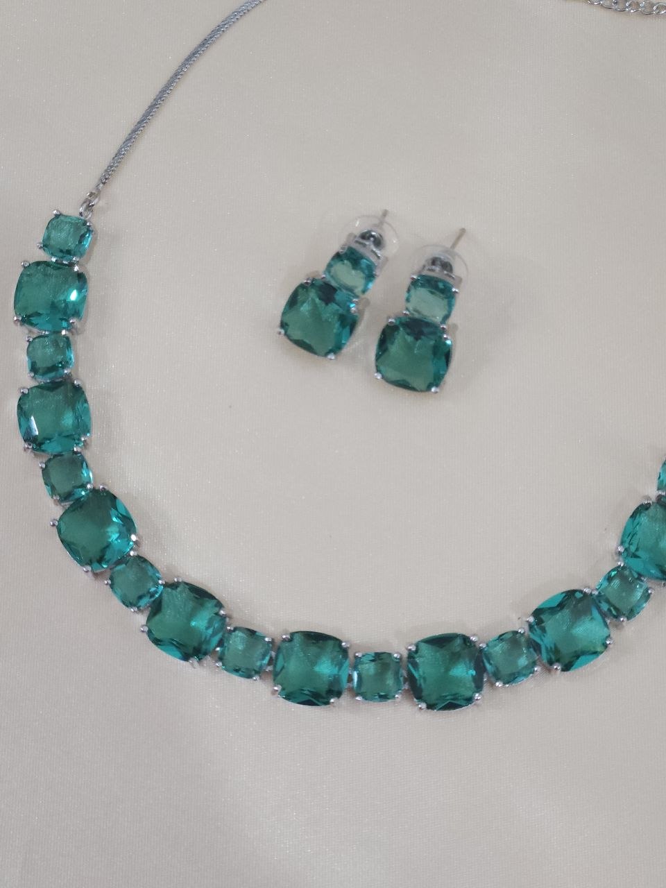 Rama  Green Big Stone AD Necklace [Premium]