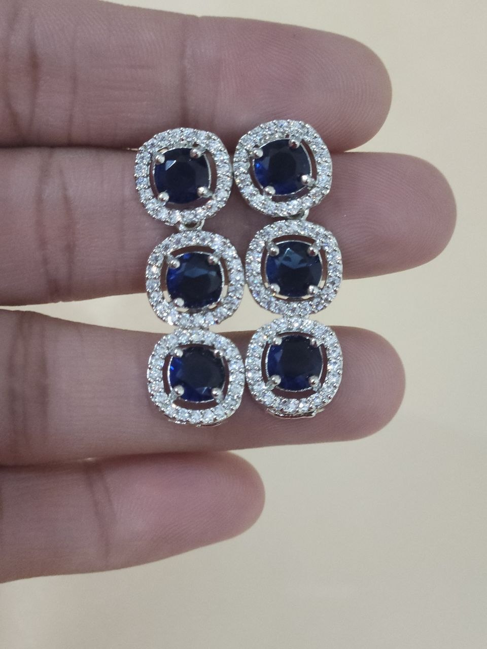 Statement Navy Blue AD Necklace [Premium]
