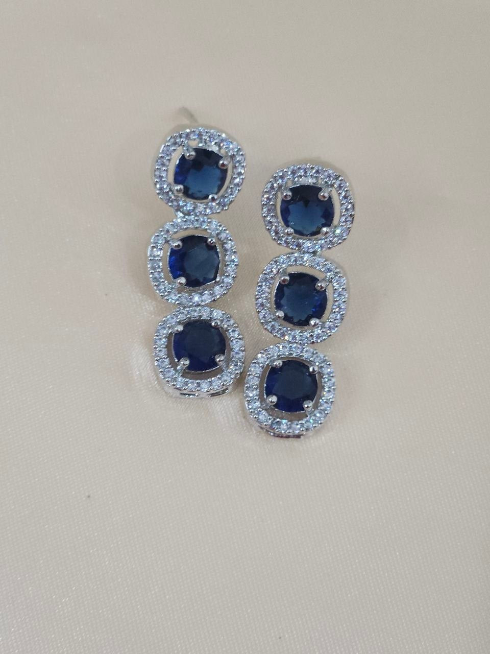 Statement Navy Blue AD Necklace [Premium]