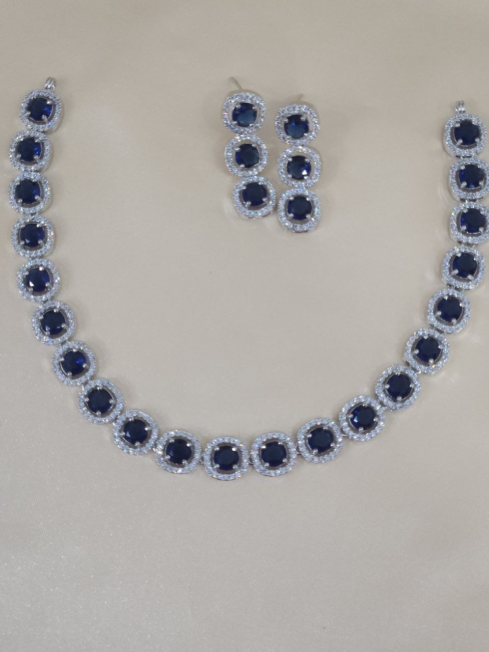 Statement Navy Blue AD Necklace [Premium]