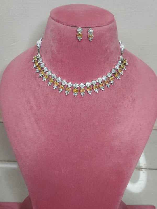 Yellow Designer AD Necklace