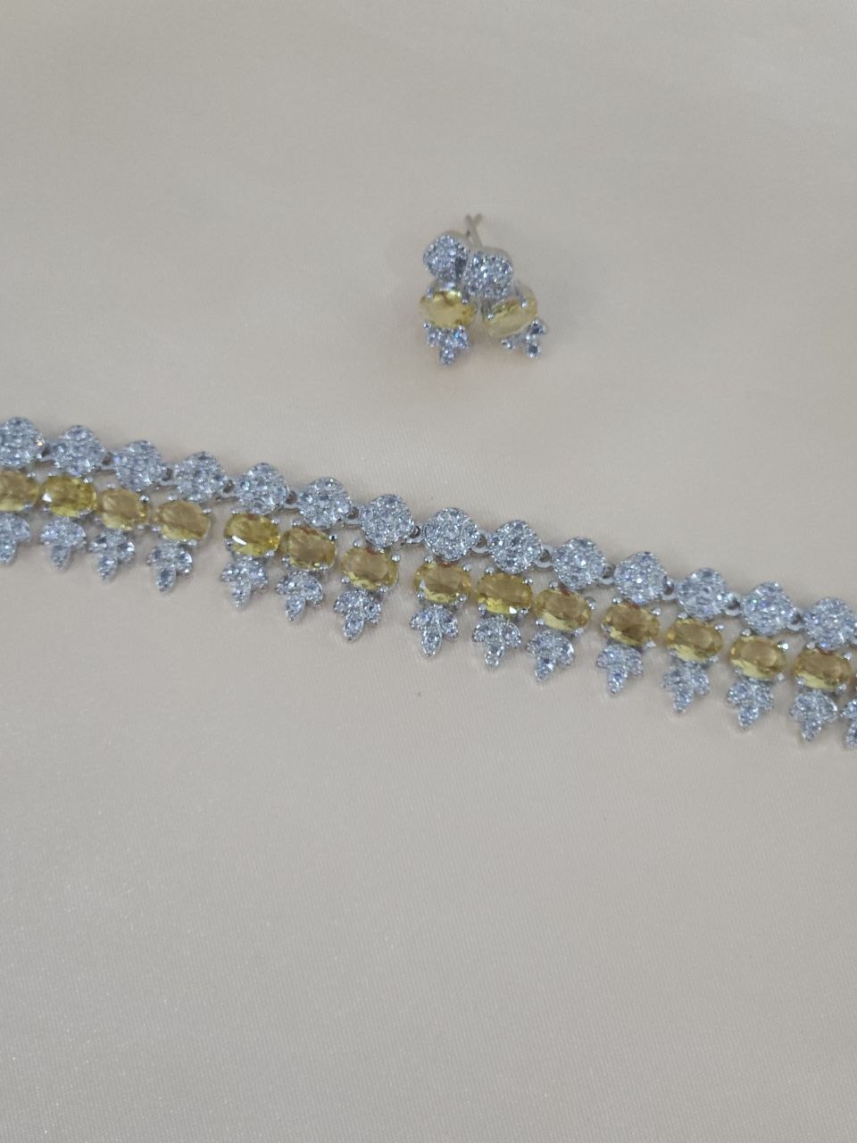 Yellow Designer AD Necklace