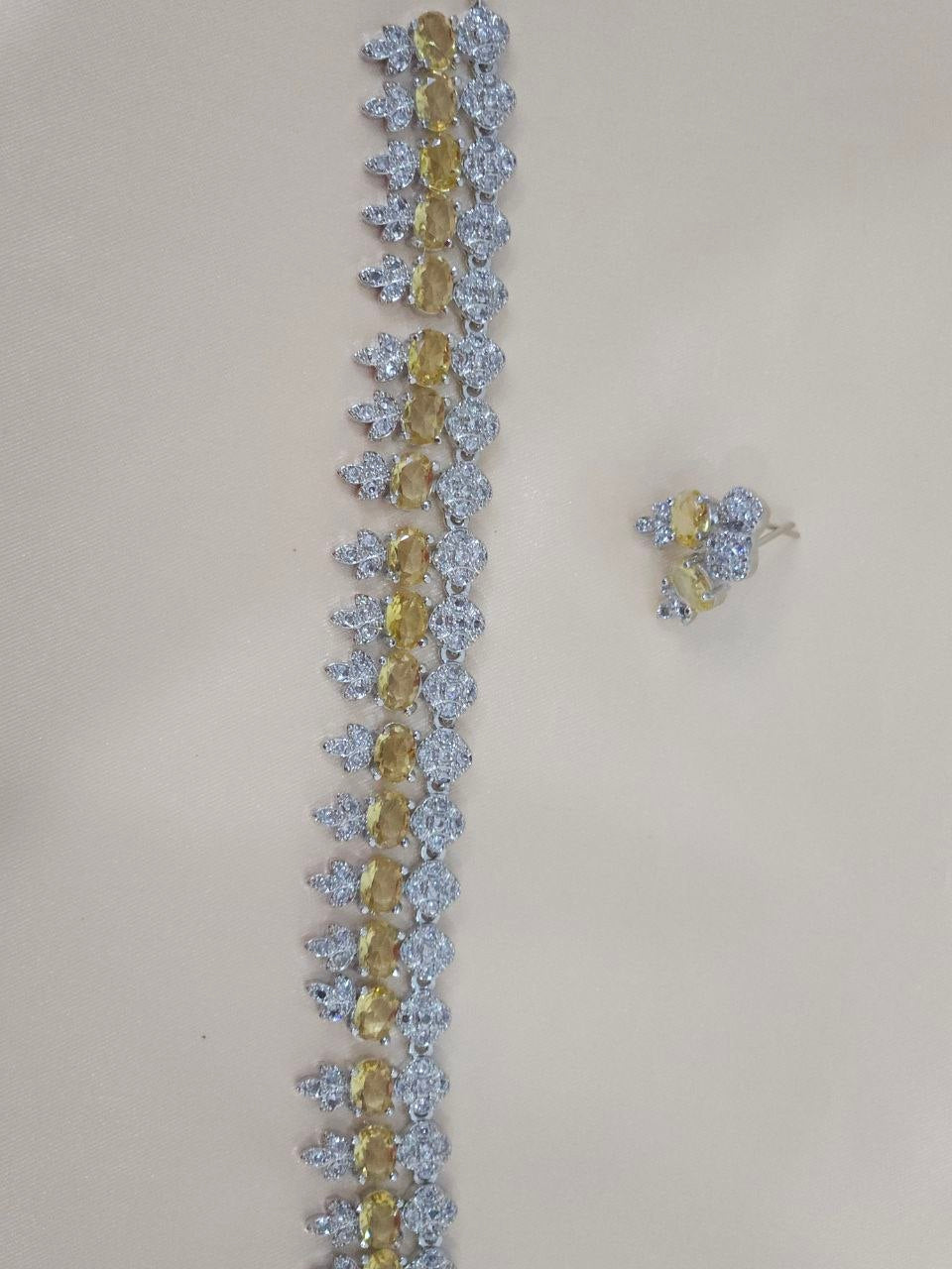 Yellow Designer AD Necklace