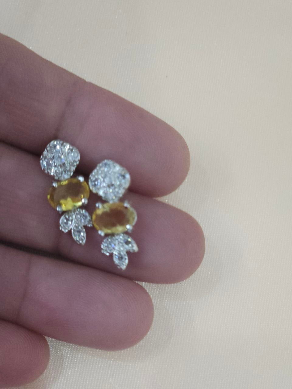 Yellow Designer AD Necklace