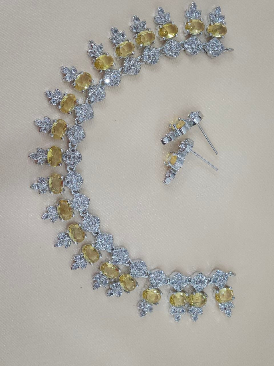 Yellow Designer AD Necklace