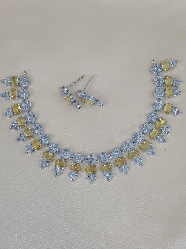 Yellow Designer AD Necklace