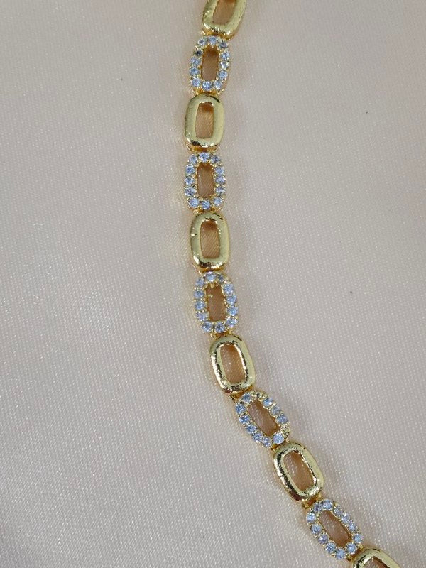 Gold AD Sleek Necklace [Premium]