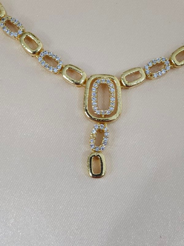 Gold AD Sleek Necklace [Premium]