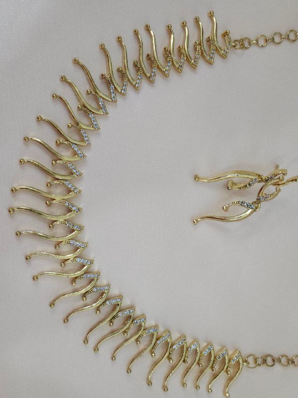 Designer Western AD Gold Necklace