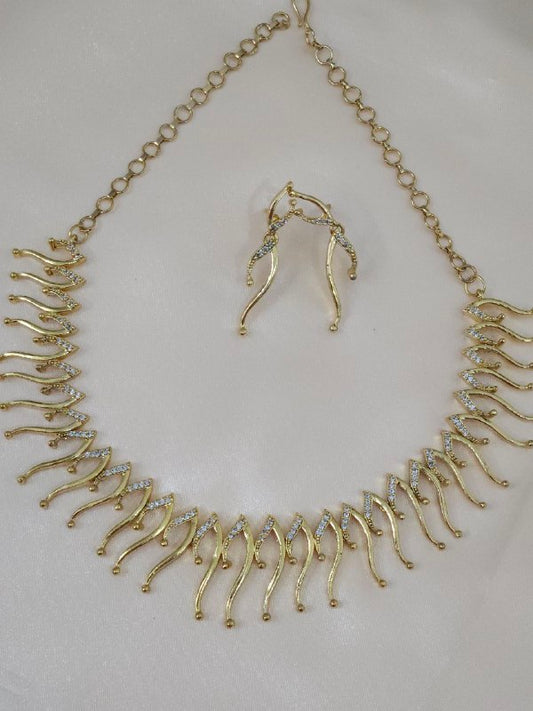 Designer Western AD Gold Necklace