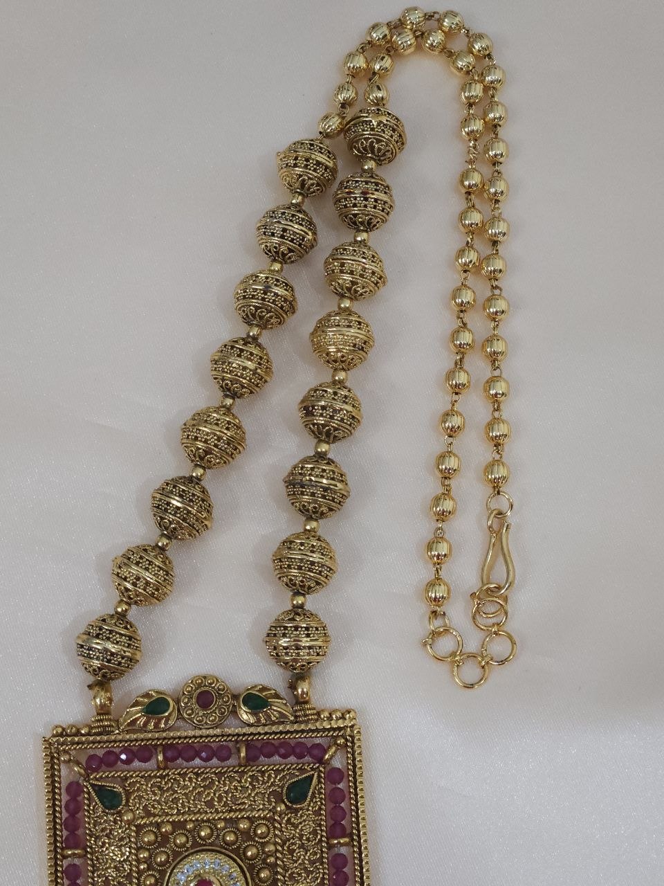 Gold Matar Mala Maharani Long Necklace [Premium]