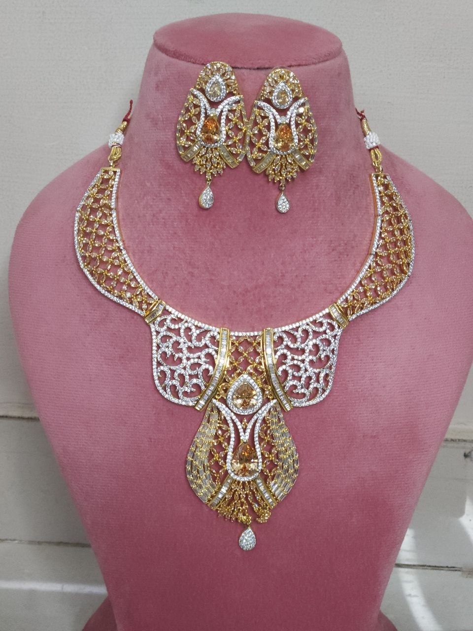 Ganga-Jamuna Ruby Gold Necklace [Premium]