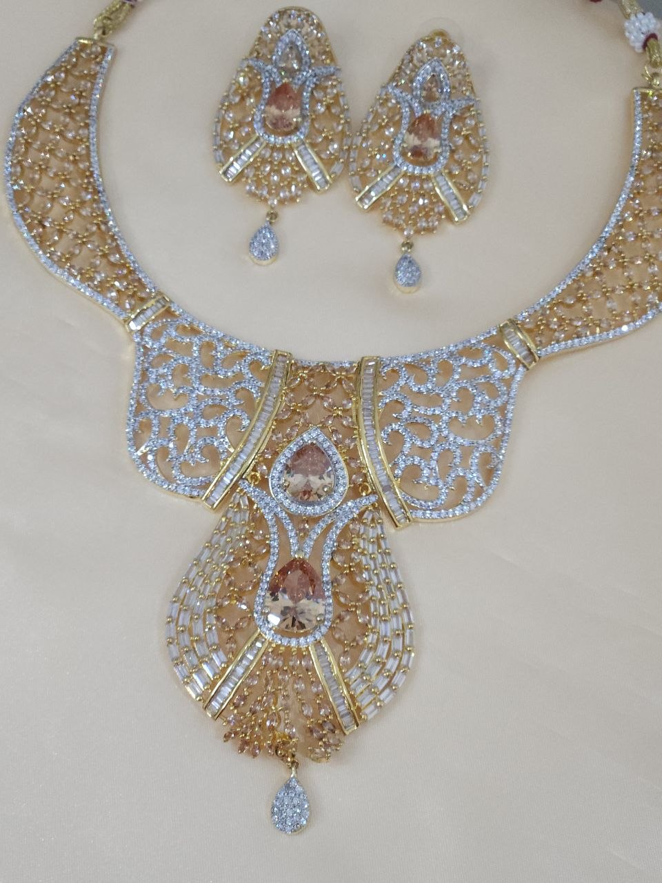 Ganga-Jamuna Ruby Gold Necklace [Premium]
