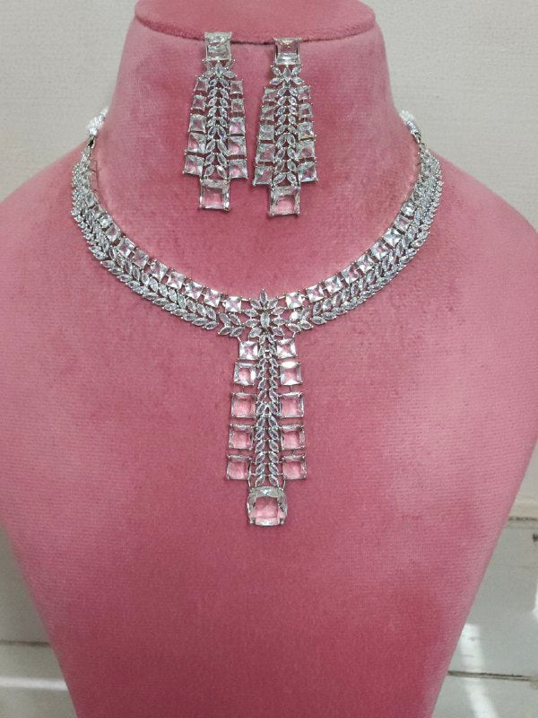 Premium Transparent Tie Style AD Necklace