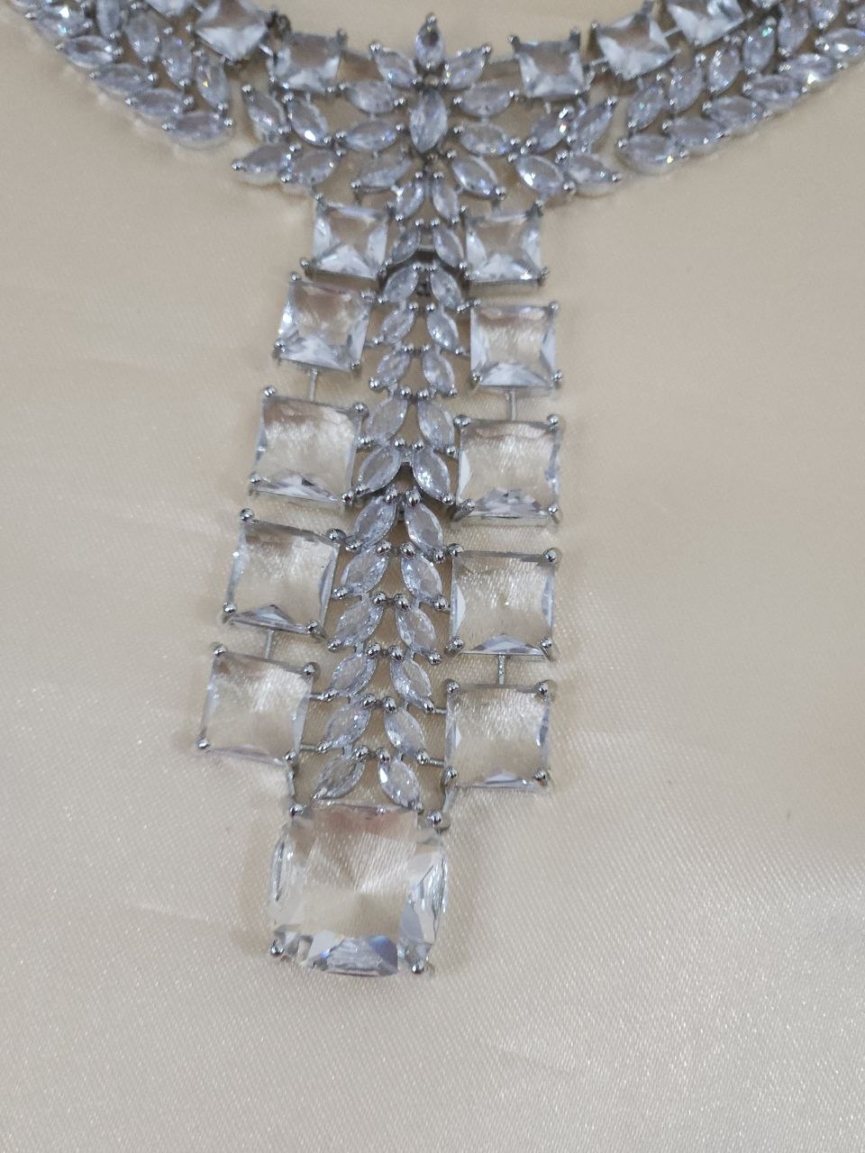 Premium Transparent Tie Style AD Necklace