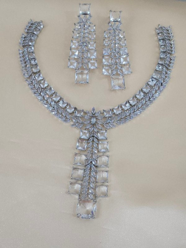 Premium Transparent Tie Style AD Necklace