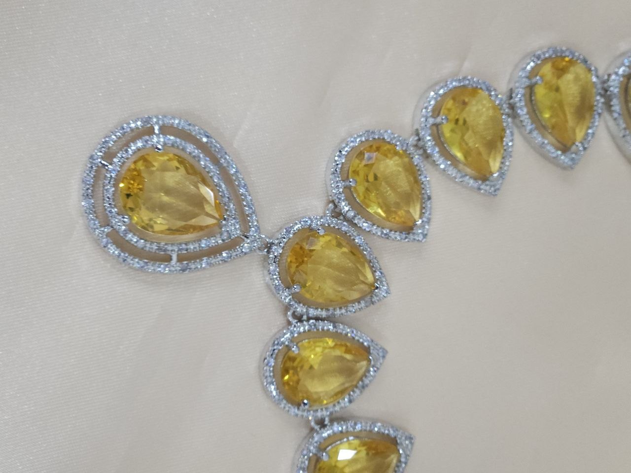 Statement Yellow Drops AD Necklace