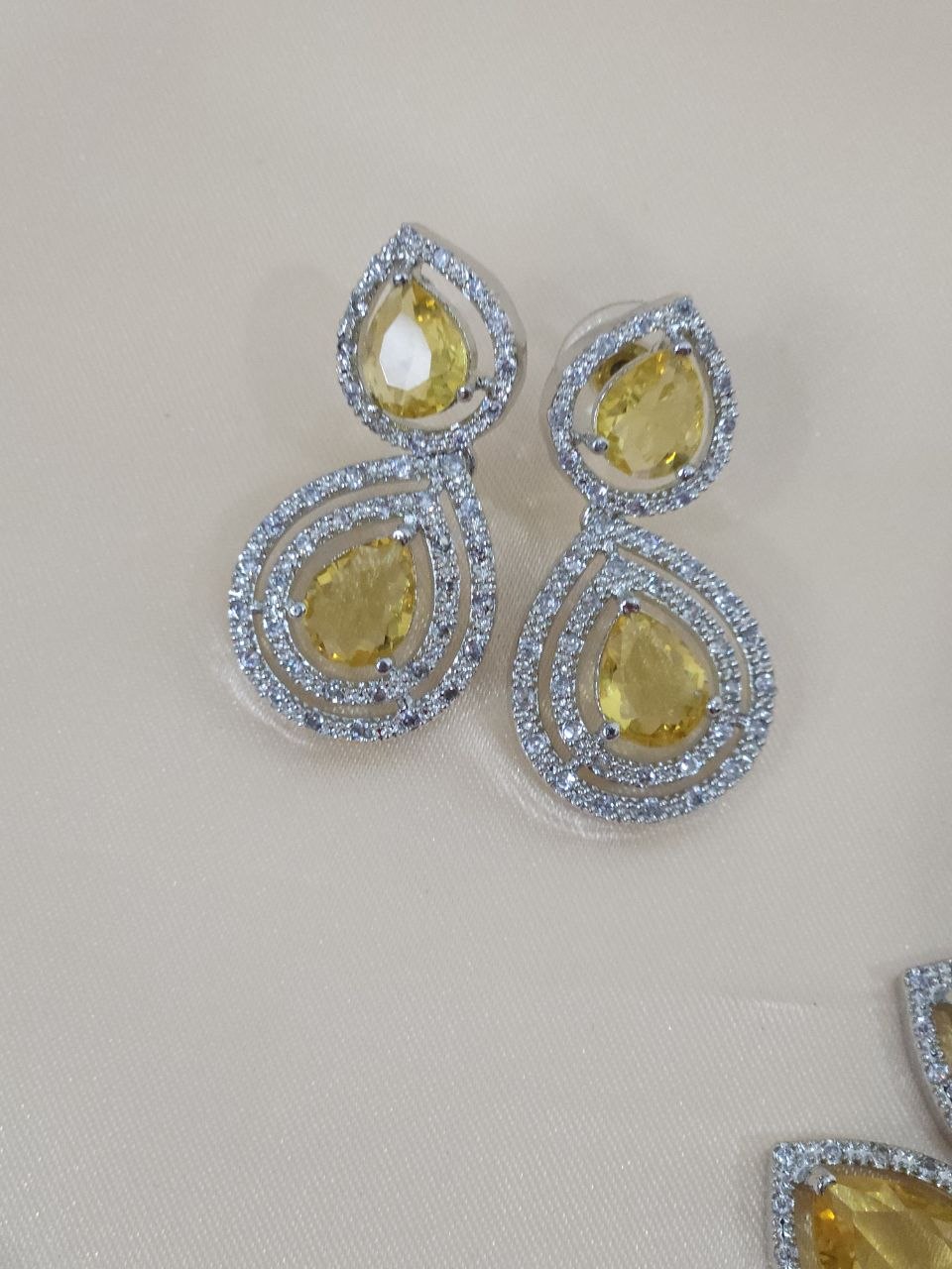 Statement Yellow Drops AD Necklace