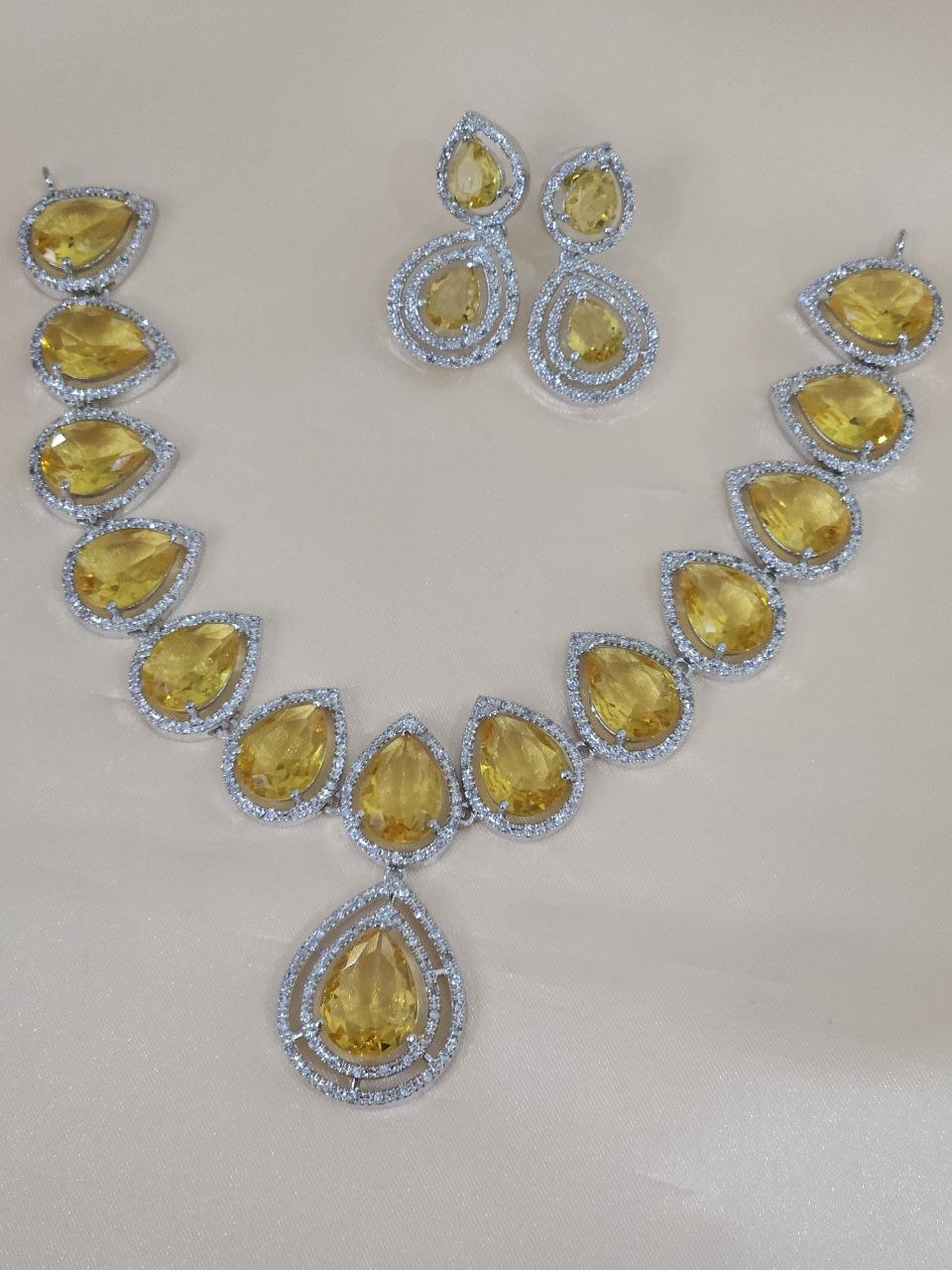 Statement Yellow Drops AD Necklace