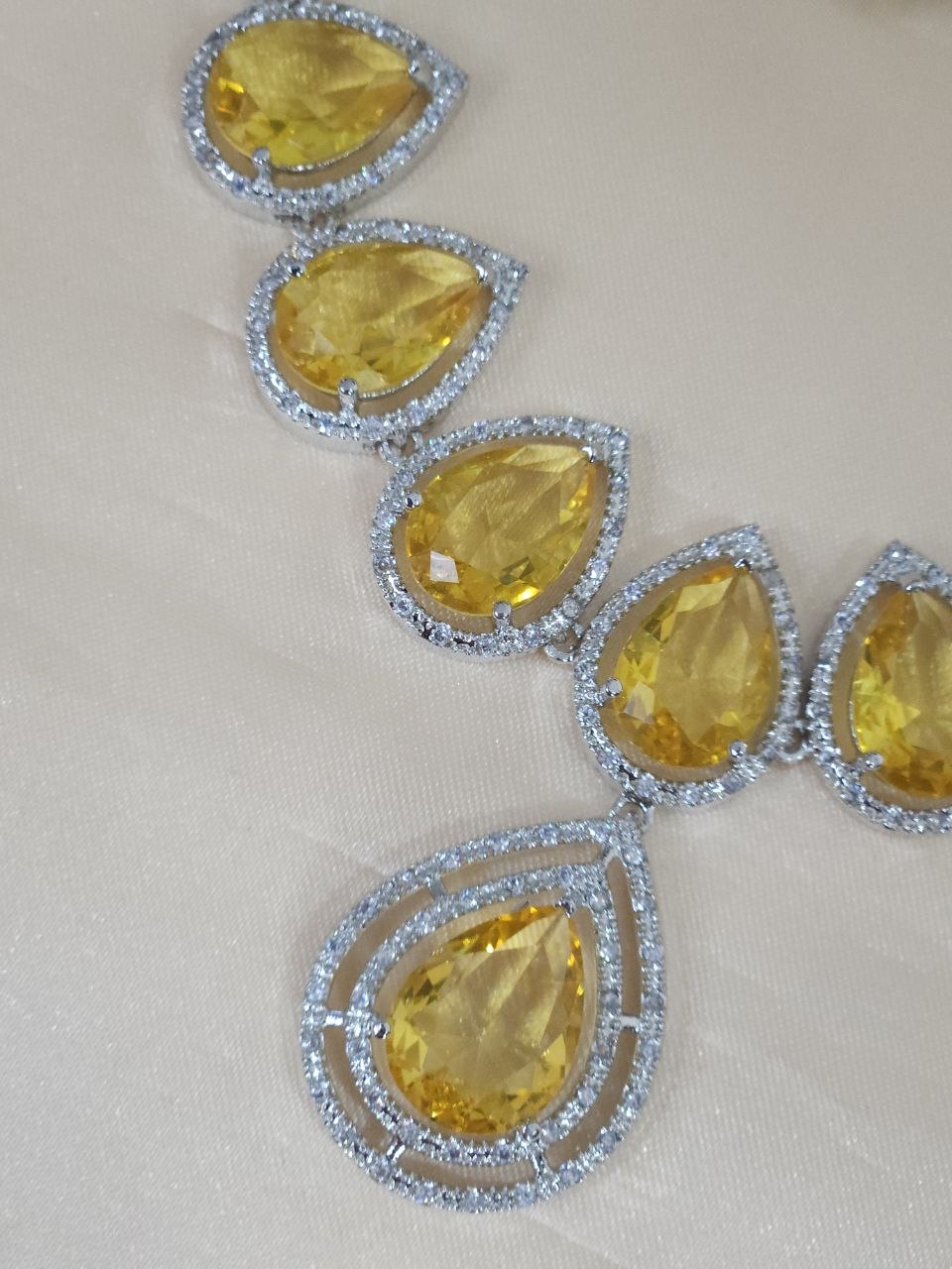 Statement Yellow Drops AD Necklace