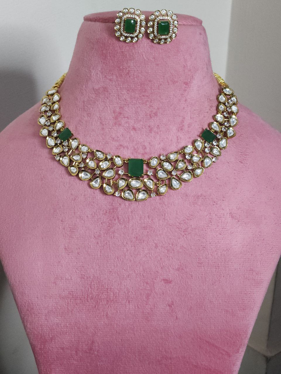 Natural Green AD Moissanite Necklace