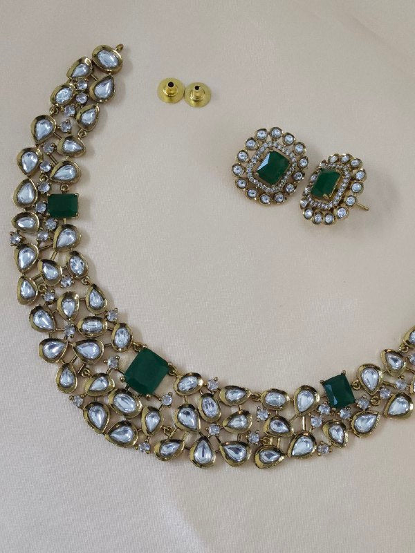 Natural Green AD Moissanite Necklace