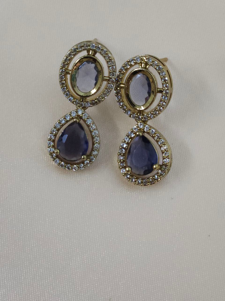 Purple AD Gold Hasli Necklace