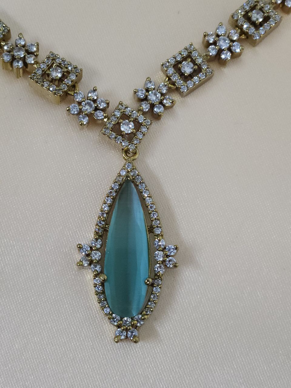 Mint Green Drop AD Necklace