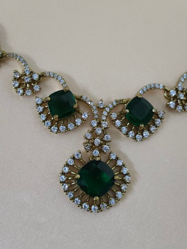 Designer Green AD Necklace