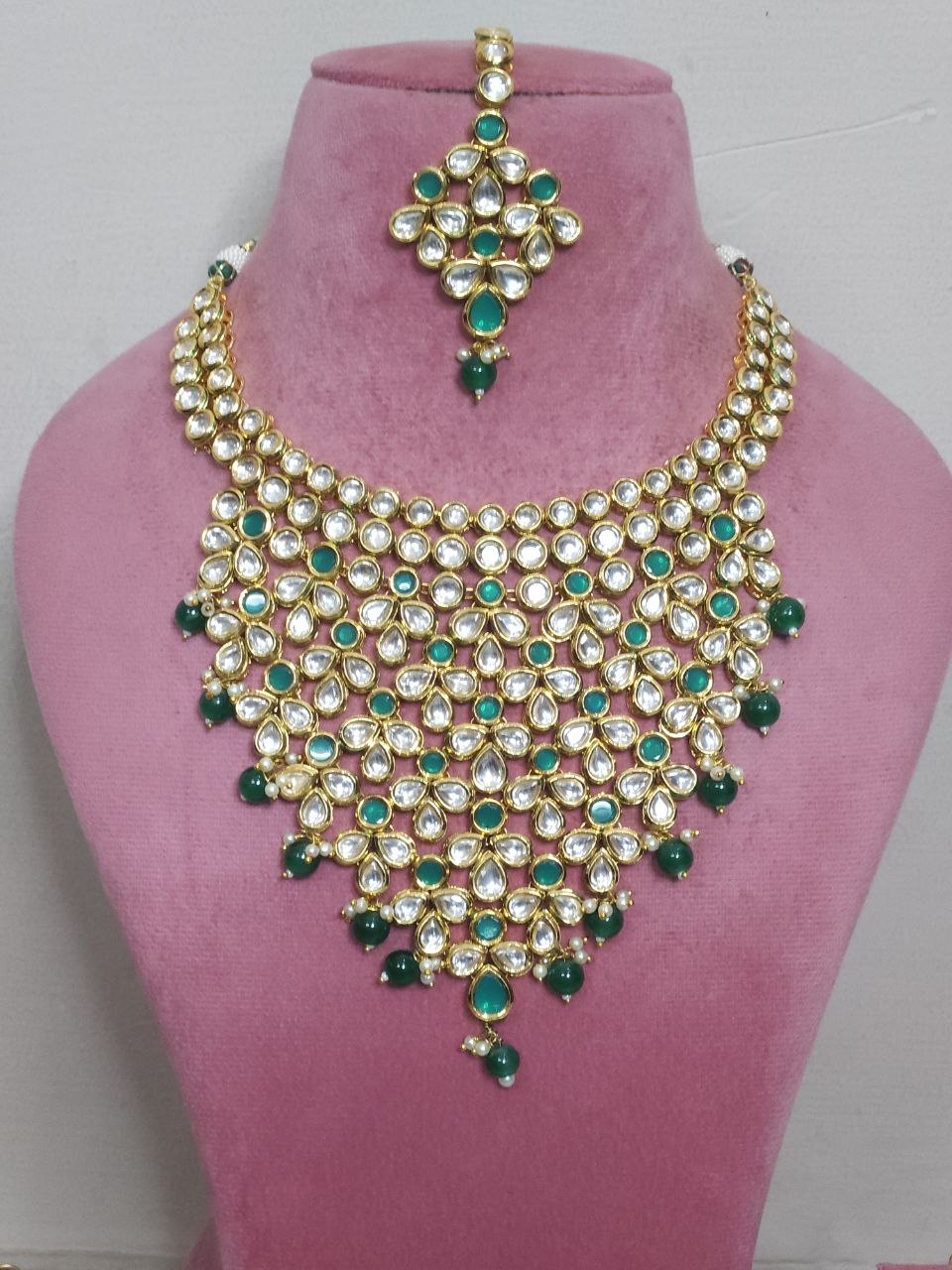 Premium Green Kundan Bridal Necklace