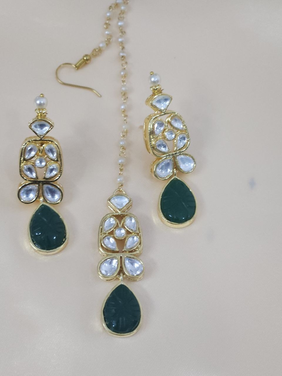 Natural Green Moissanite Bridal Set