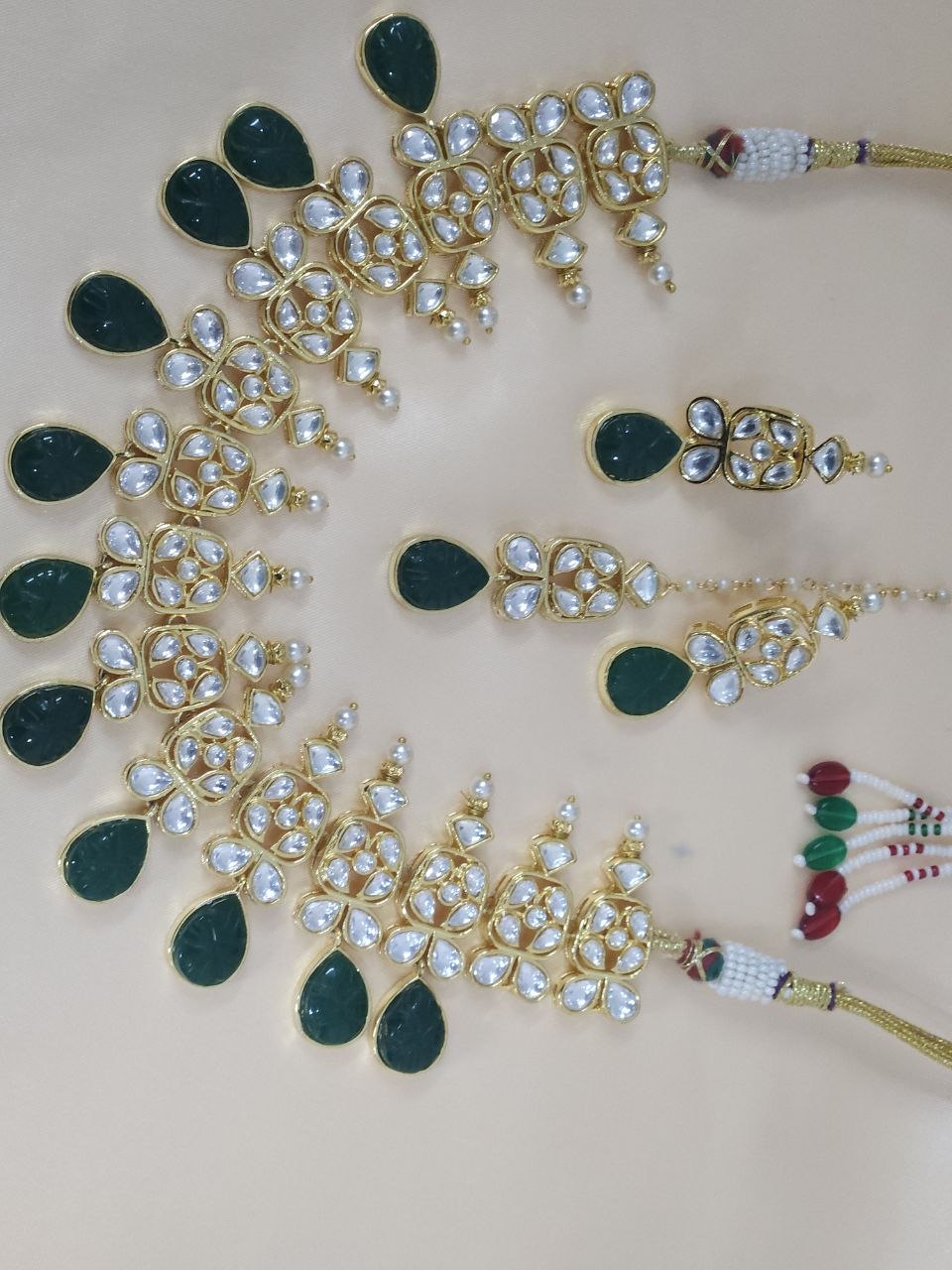 Natural Green Moissanite Bridal Set