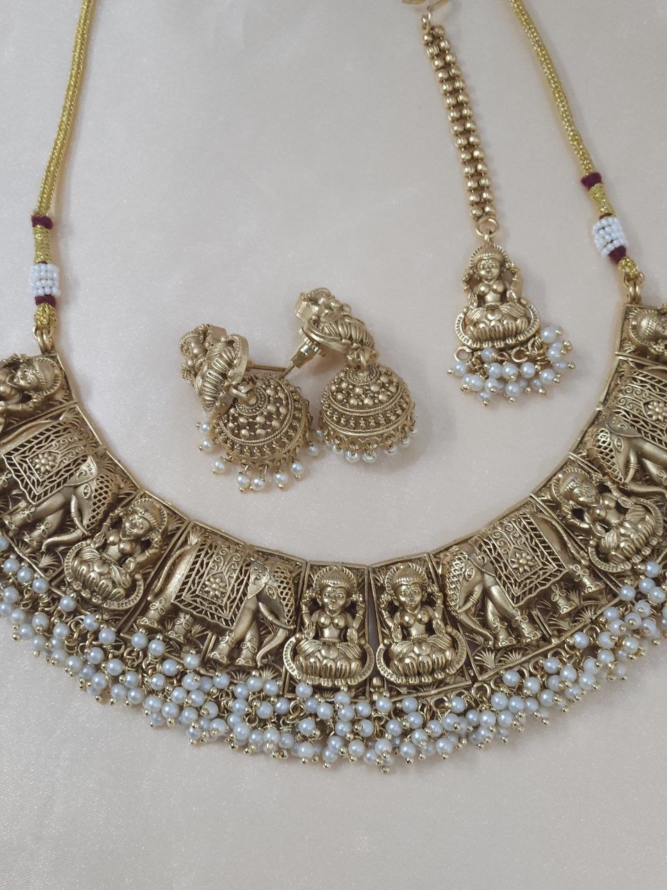Premium Laxmi Gold Bridal Temple Necklace