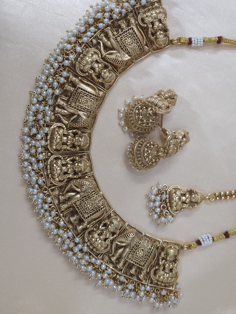 Premium Laxmi Gold Bridal Temple Necklace