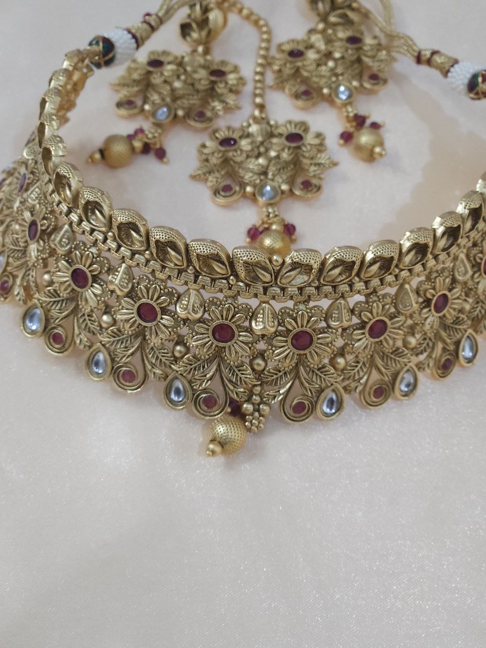 Designer Flower Temple Choker Necklace [Premium]
