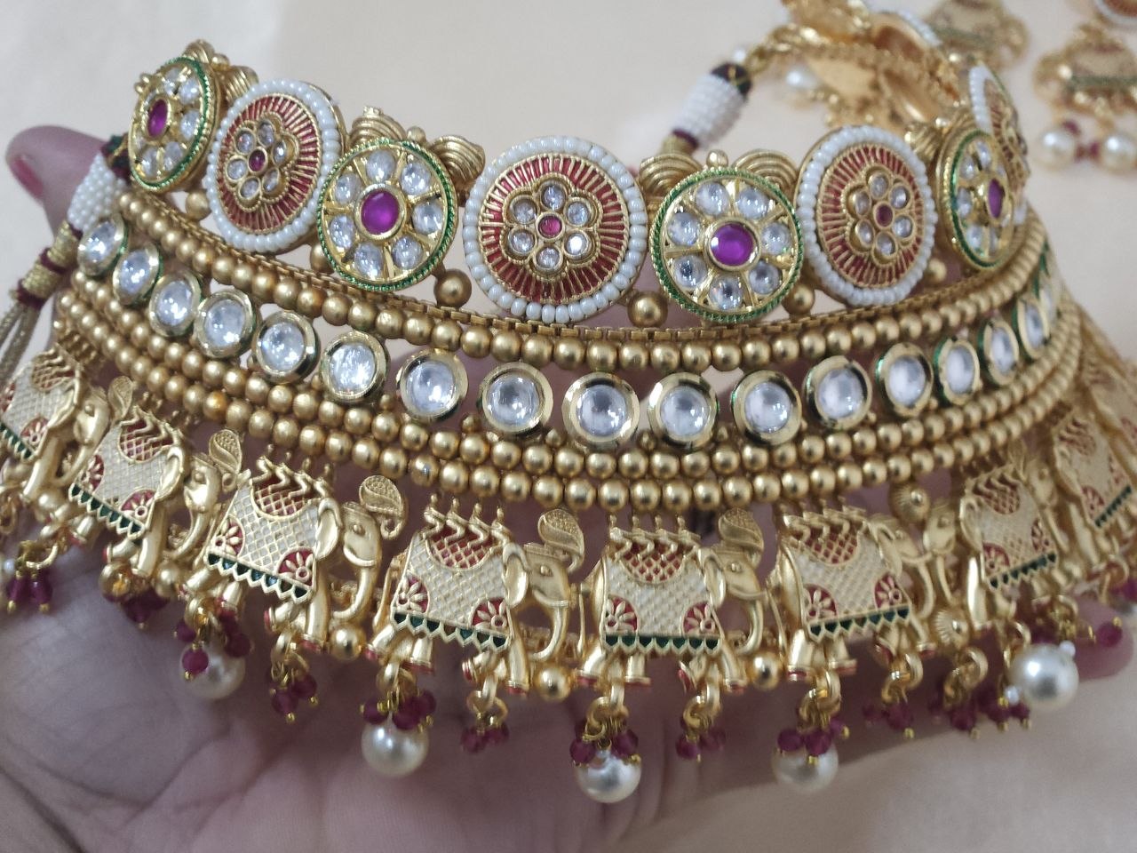 Gold Gajanand Bridal Choker Necklace [Premium]