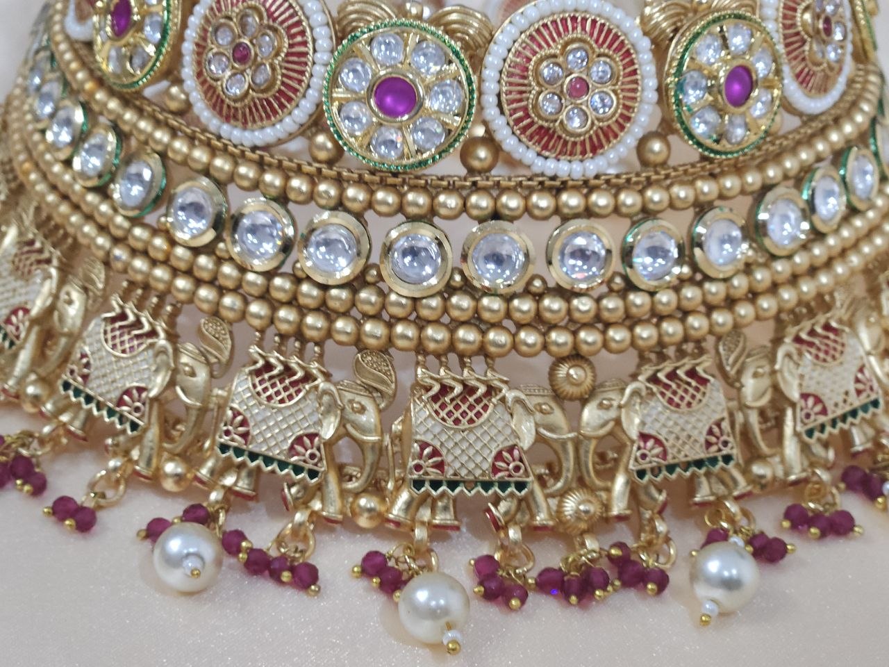 Gold Gajanand Bridal Choker Necklace [Premium]