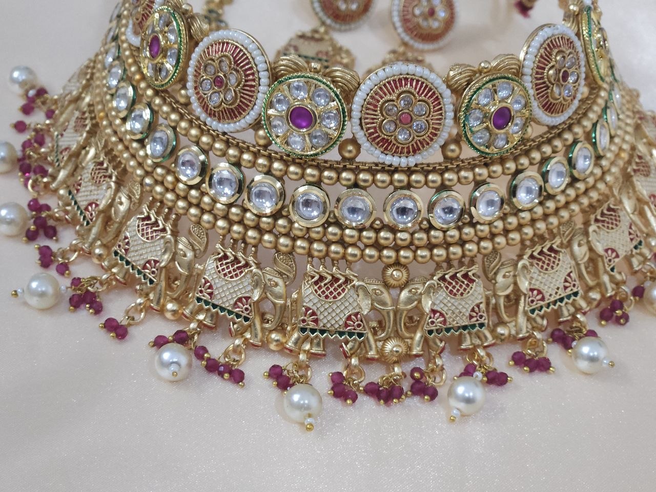 Gold Gajanand Bridal Choker Necklace [Premium]