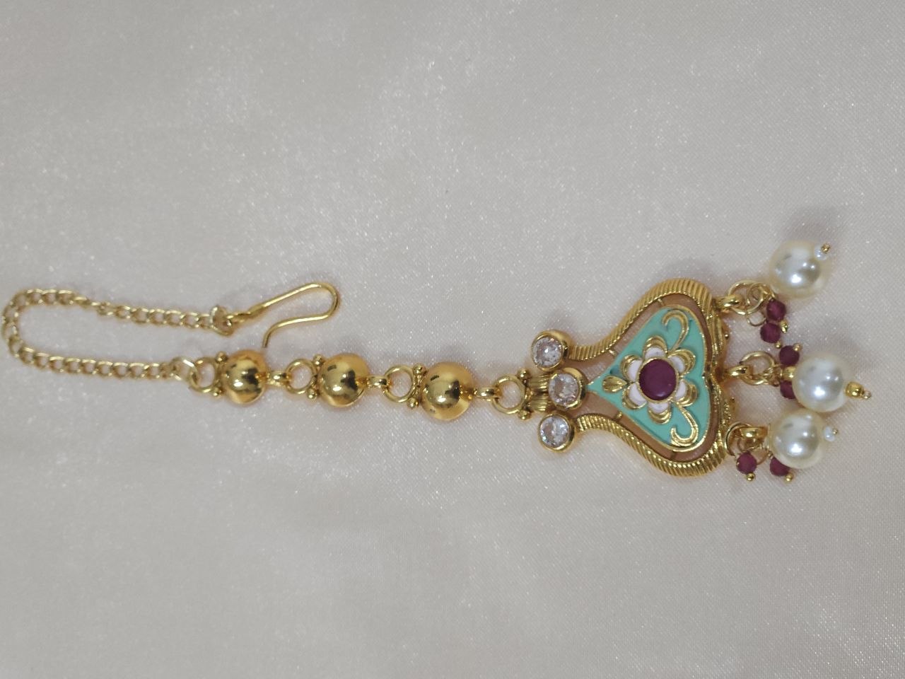 Premium Leaf Meenakari Bridal Gold Choker Necklace