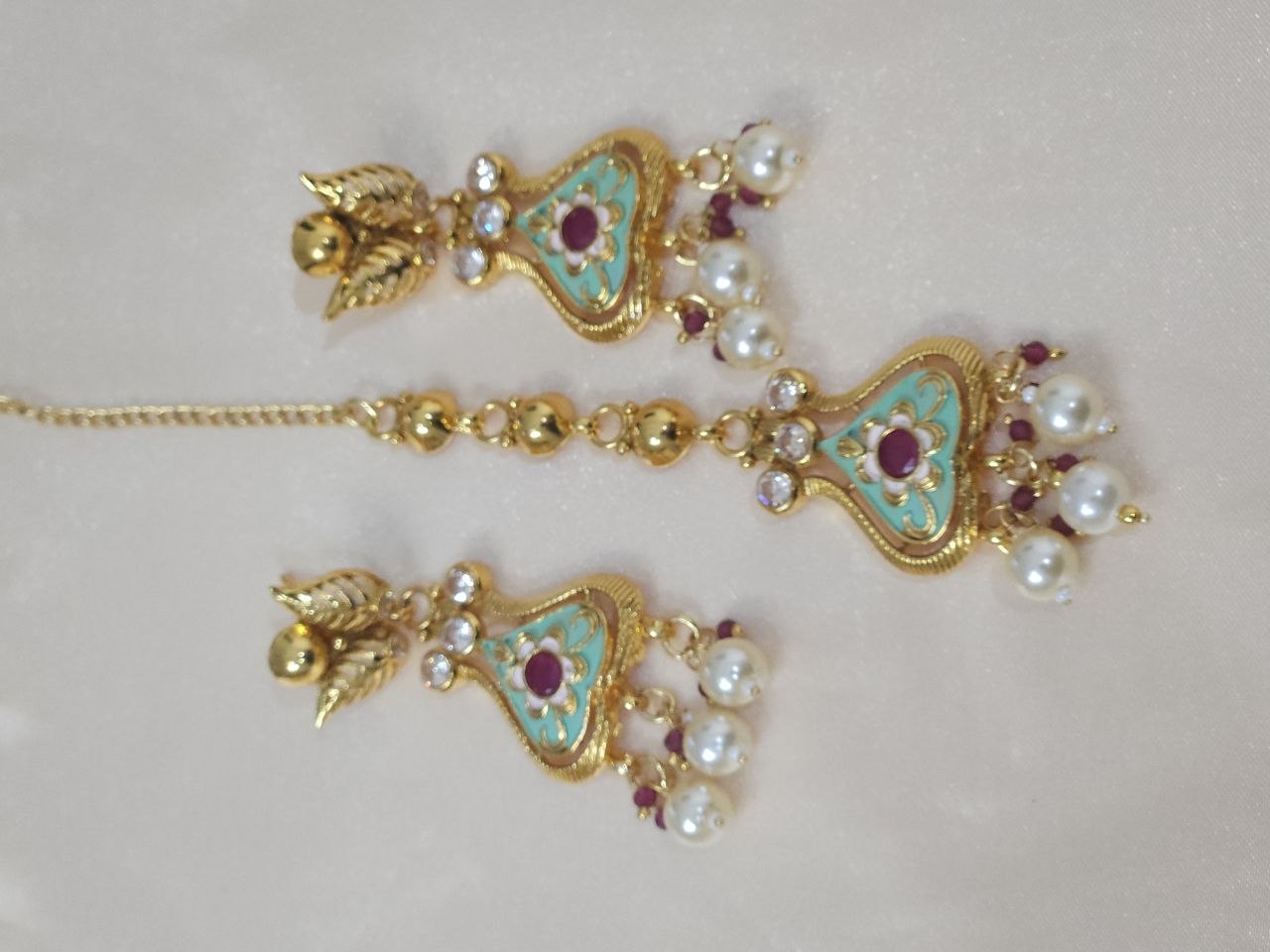 Premium Leaf Meenakari Bridal Gold Choker Necklace