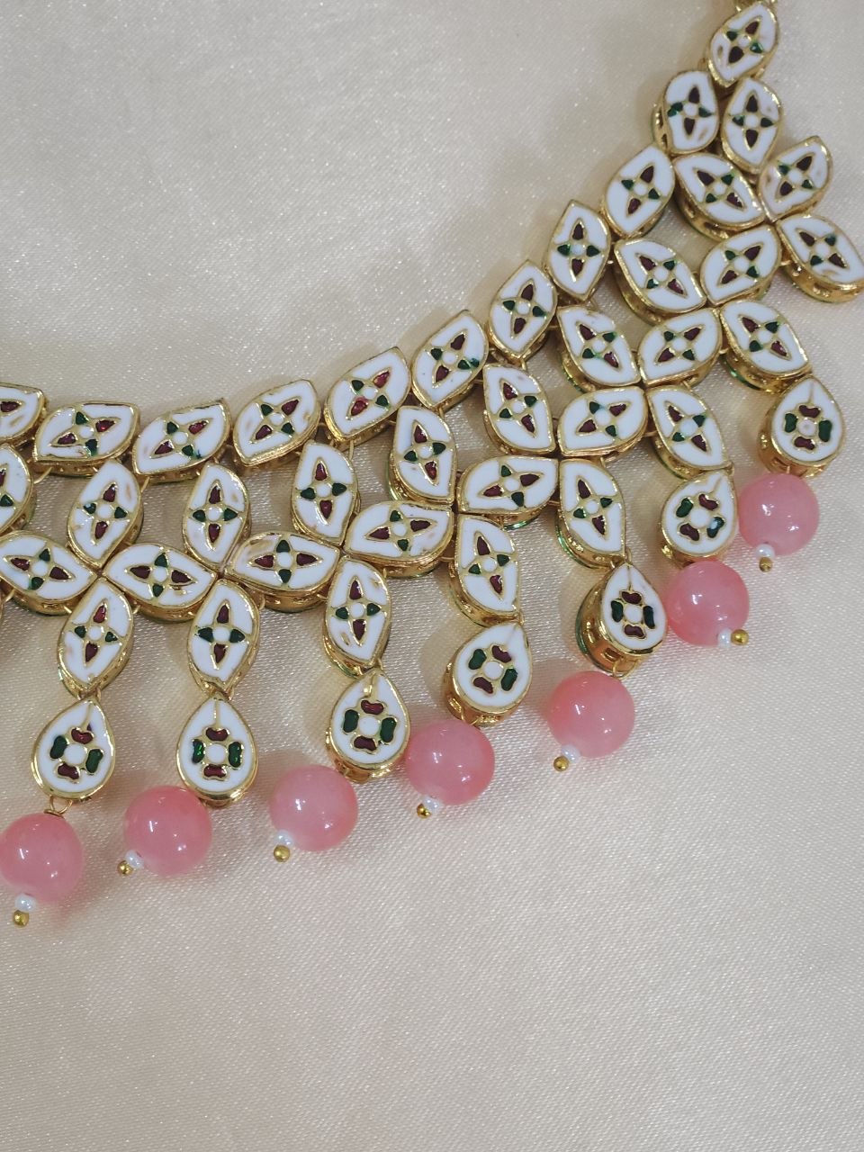 Premium Pink Kundan Semi-Bridal Necklace