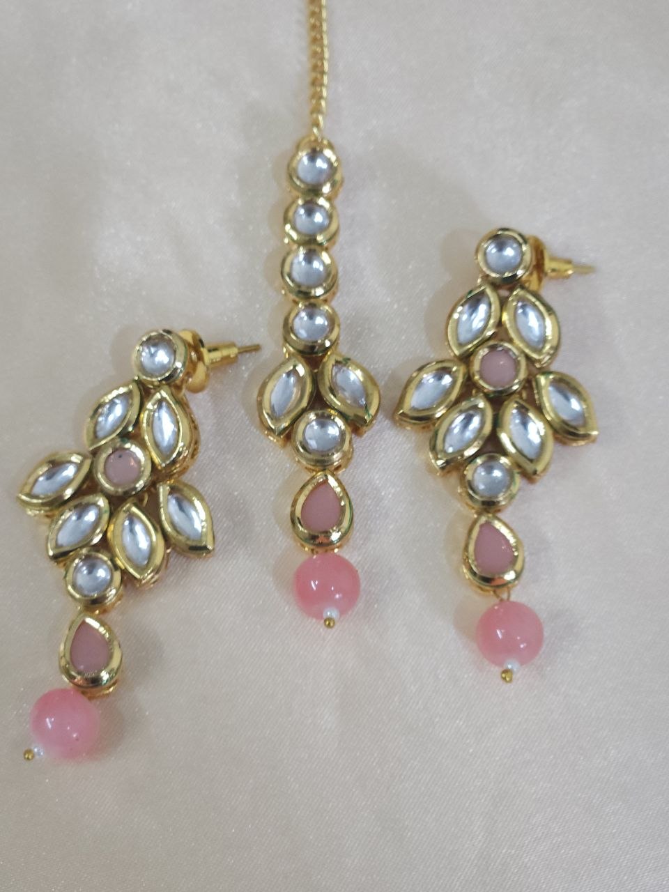 Premium Pink Kundan Semi-Bridal Necklace