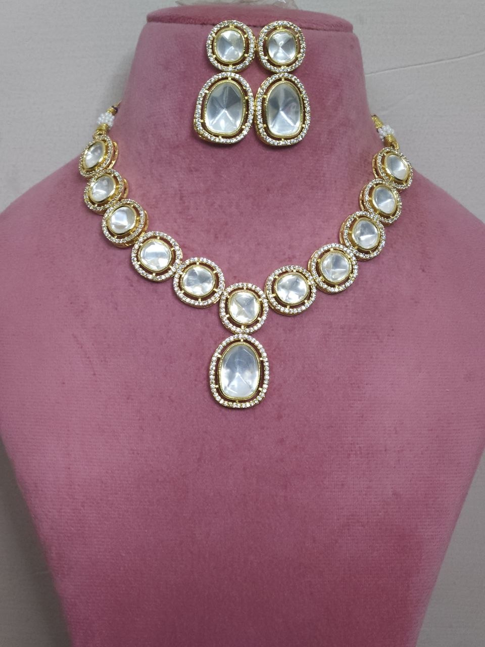 Premium Polki AD Gold Necklace