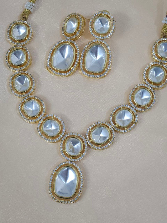 Premium Polki AD Gold Necklace