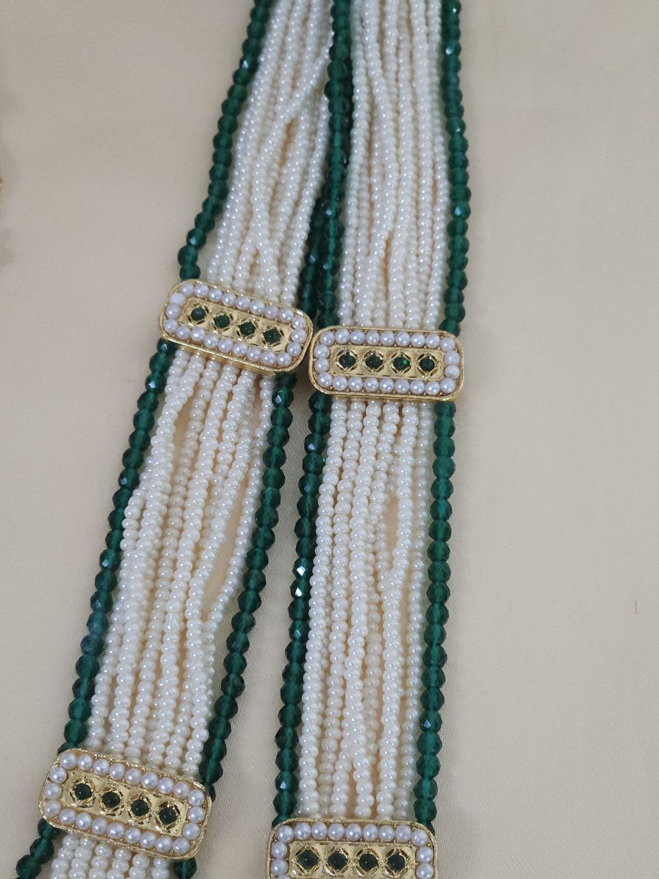 Royal Green Pearl Rani Haar Long Necklace