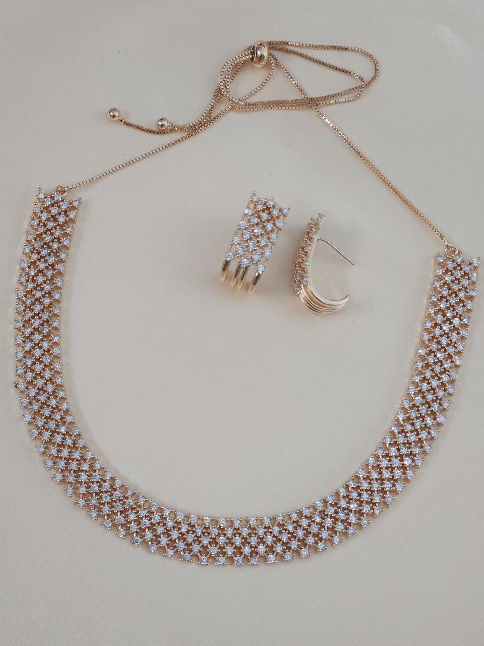 Premium Tanishq Rose Gold Snake AD Necklace