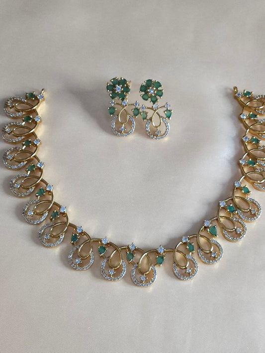 Premium Natural Green AD Necklace