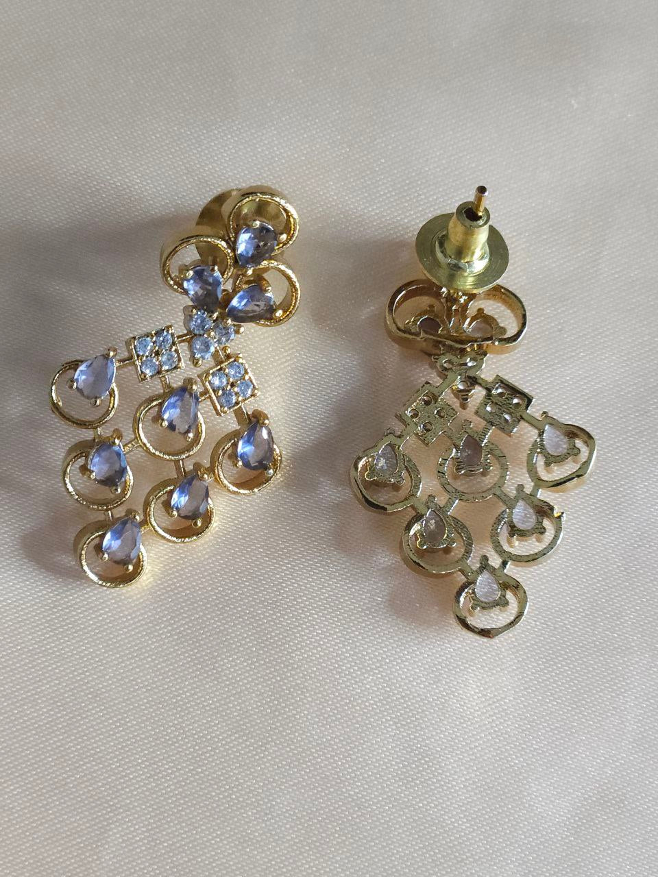 Premium Purple AD Temple Necklace