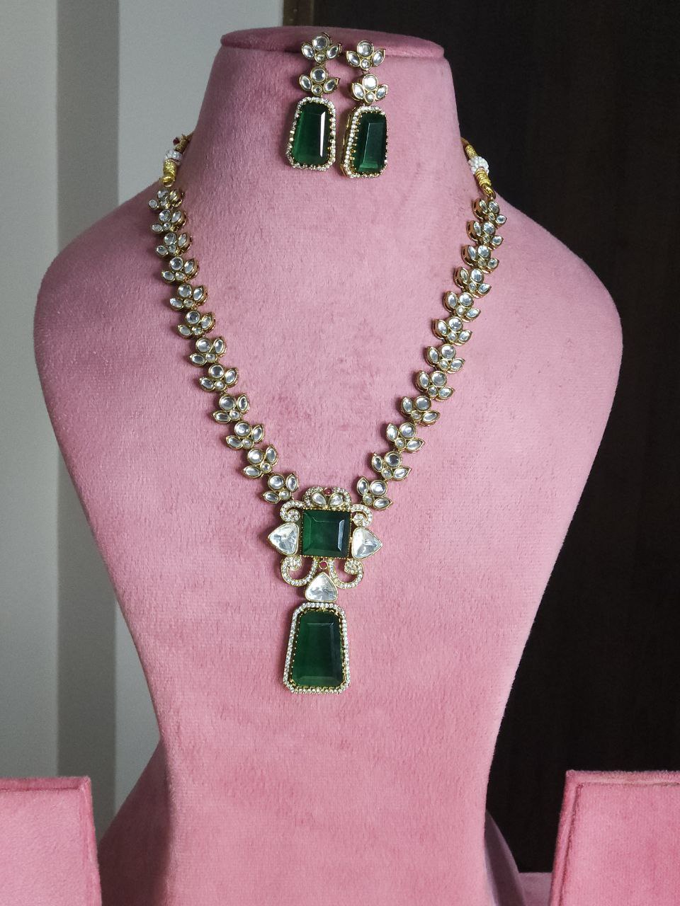 Emerald Green Statement AD Necklace
