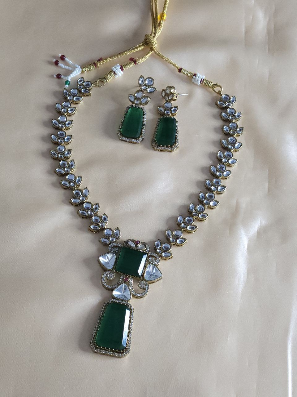 Emerald Green Statement AD Necklace